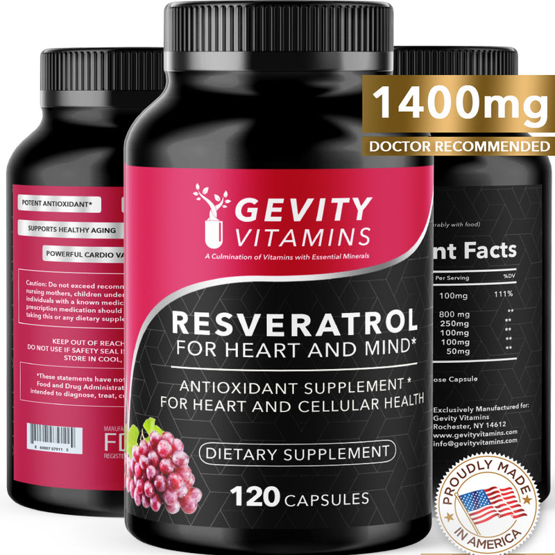 Resveratrol 1400mg - Gevity Vitamins