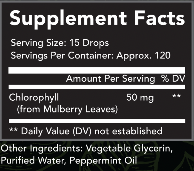 Chlorophyll Liquid Drops - 100% Natural, Peppermint Flavour, Liquid Chlorophyll | Energy Supplement, Immune Support, Natural Deodorant, Altitude Sickness Relief - Gevity Vitamins